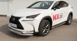 20 399 р. Защита переднего бампера (2 трубыØ63 и 42 мм, нержавейка) SLITKOFF Lexus NX200T Z10 (2014-2017)  с доставкой в г. Набережные‑Челны. Увеличить фотографию 4