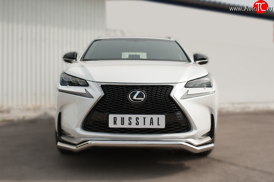 15 999 р. Защита переднего бампера (Ø63 мм волна, нержавейка, F-SPORT) SLITKOFF  Lexus NX200T  Z10 (2014-2017)  с доставкой в г. Набережные‑Челны