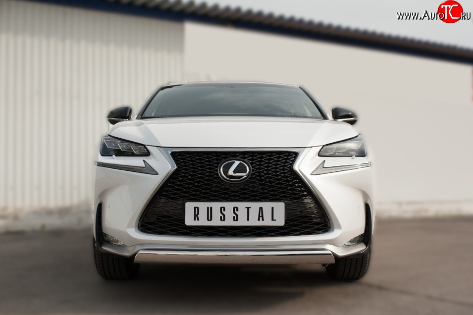 17 299 р. Защита переднего бампера (Ø75х42 мм, нержавейка, F-SPORT) Russtal Lexus NX200T Z10 (2014-2017)  с доставкой в г. Набережные‑Челны