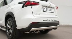 16 849 р. Защита заднего бампера (Ø75x42 мм, нержавейка, F-Sport) Russtal Lexus NX200T Z10 (2014-2017)  с доставкой в г. Набережные‑Челны. Увеличить фотографию 2