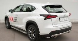 16 849 р. Защита заднего бампера (Ø75x42 мм, нержавейка, F-Sport) Russtal Lexus NX200T Z10 (2014-2017)  с доставкой в г. Набережные‑Челны. Увеличить фотографию 4