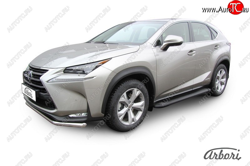 11 609 р. Порожки для ног Arbori Optima Black Lexus NX300h Z10 дорестайлинг (2014-2017)  с доставкой в г. Набережные‑Челны