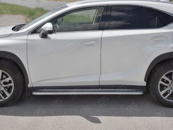 26 999 р. Порожки для ног (труба Ø42) SLITKOFF Lexus NX300h Z10 дорестайлинг (2014-2017) (лист алюм, проф. нерж)  с доставкой в г. Набережные‑Челны. Увеличить фотографию 2