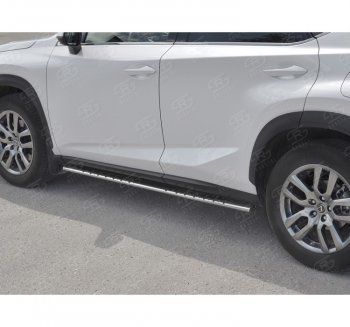 24 749 р. Пороги труба 75х42 Russtal (овал с проступью) Lexus NX300h Z10 дорестайлинг (2014-2017)  с доставкой в г. Набережные‑Челны. Увеличить фотографию 3