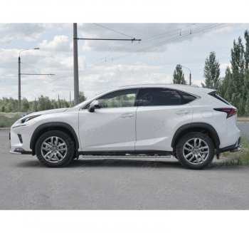 24 749 р. Пороги труба 75х42 Russtal (овал с проступью) Lexus NX300h Z10 дорестайлинг (2014-2017)  с доставкой в г. Набережные‑Челны. Увеличить фотографию 4