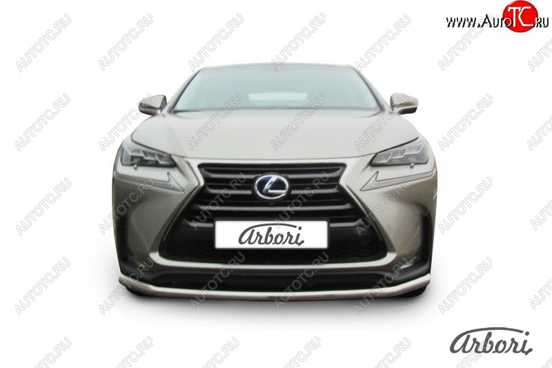 13 319 р. Защита переднего бампера Arbori (радиусная, нержавейка, 1 труба d57 mm). Lexus NX300h Z10 дорестайлинг (2014-2017)  с доставкой в г. Набережные‑Челны