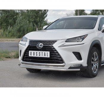 17 599 р. Защита переднего бампера (Ø42 мм, нержавейка) SLITKOFF  Lexus NX300h  Z10 (2014-2017) дорестайлинг  с доставкой в г. Набережные‑Челны. Увеличить фотографию 3