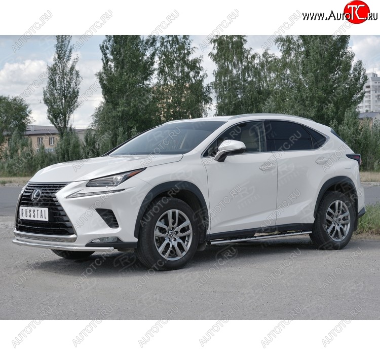 17 599 р. Защита переднего бампера (Ø42 мм, нержавейка) SLITKOFF  Lexus NX300h  Z10 (2014-2017) дорестайлинг  с доставкой в г. Набережные‑Челны