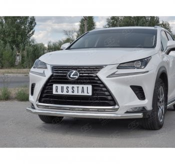 19 799 р. Защита переднего бампера (Ø63 мм, нержавейка) SLITKOFF  Lexus NX300h  Z10 (2014-2017) дорестайлинг  с доставкой в г. Набережные‑Челны. Увеличить фотографию 3