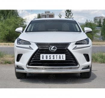 19 799 р. Защита переднего бампера (Ø63 мм, нержавейка) SLITKOFF  Lexus NX300h  Z10 (2014-2017) дорестайлинг  с доставкой в г. Набережные‑Челны. Увеличить фотографию 4