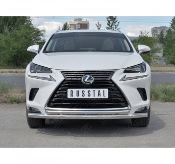 20 549 р. Защита переднего бампера (2 трубы Ø63 и 42 мм, нержавейка) SLITKOFF Lexus NX300h Z10 дорестайлинг (2014-2017)  с доставкой в г. Набережные‑Челны. Увеличить фотографию 4