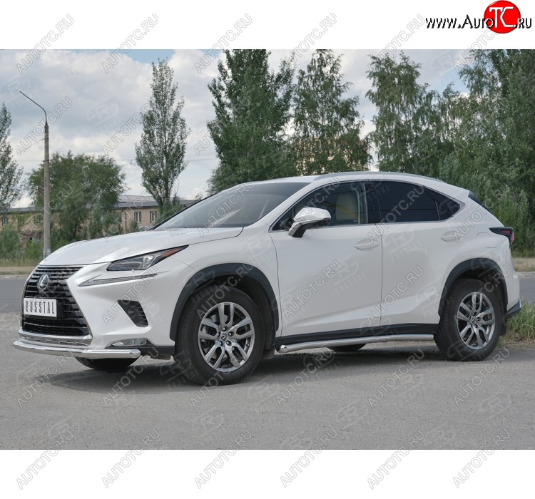 19 799 р. Защита переднего бампера (Ø63 мм, нержавейка) SLITKOFF  Lexus NX300h  Z10 (2014-2017) дорестайлинг  с доставкой в г. Набережные‑Челны