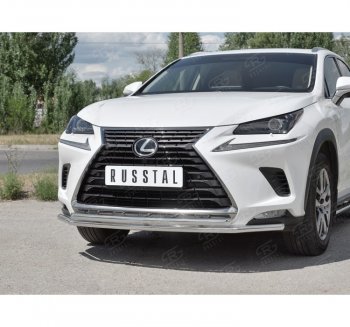 20 999 р. Защита переднего бампера (2 трубы Ø42 мм, нержавейка) SLITKOFF  Lexus NX300h  Z10 (2014-2017) дорестайлинг  с доставкой в г. Набережные‑Челны. Увеличить фотографию 3