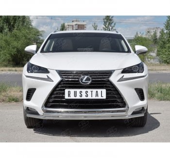 20 999 р. Защита переднего бампера (2 трубы Ø42 мм, нержавейка) SLITKOFF  Lexus NX300h  Z10 (2014-2017) дорестайлинг  с доставкой в г. Набережные‑Челны. Увеличить фотографию 4