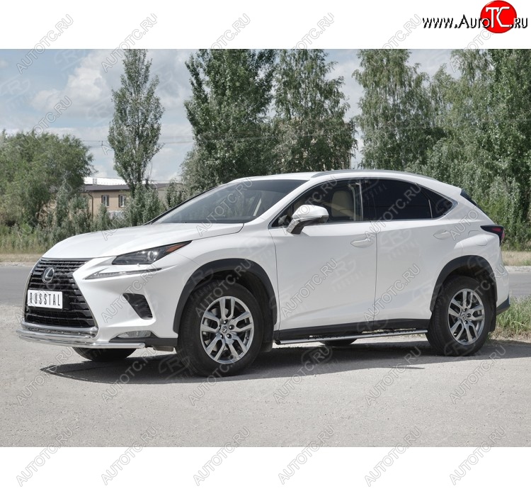 20 999 р. Защита переднего бампера (2 трубы Ø42 мм, нержавейка) SLITKOFF  Lexus NX300h  Z10 (2014-2017) дорестайлинг  с доставкой в г. Набережные‑Челны