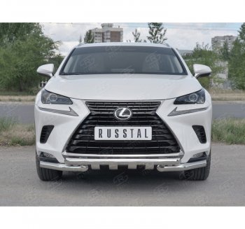 25 599 р. Защита переднего бампера (Ø63 мм с клыками, нержавейка) SLITKOFF Lexus NX300h Z10 дорестайлинг (2014-2017)  с доставкой в г. Набережные‑Челны. Увеличить фотографию 4