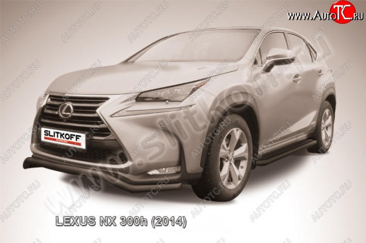 11 249 р. Защита переднего бампера из трубы d57 Slitkoff (волна)  Lexus NX300h  Z10 (2014-2017) дорестайлинг (Цвет: серебристый)  с доставкой в г. Набережные‑Челны