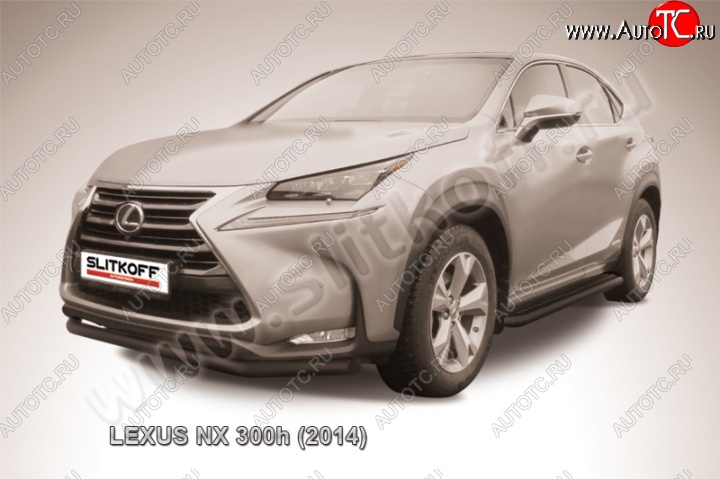 9 999 р. Защита переднего бампера из трубы d57 Slitkoff (дуга)  Lexus NX300h  Z10 (2014-2017) дорестайлинг (Цвет: серебристый)  с доставкой в г. Набережные‑Челны