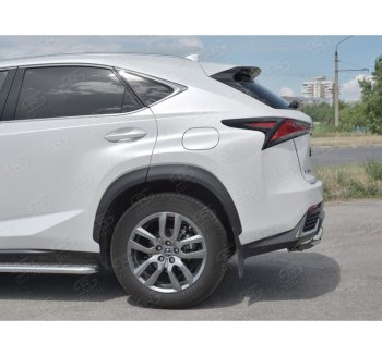 19 849 р. Защита заднего бампера (Ø63 мм, нержавейка) SLITKOFF  Lexus NX300h  Z10 (2014-2017) дорестайлинг  с доставкой в г. Набережные‑Челны. Увеличить фотографию 2