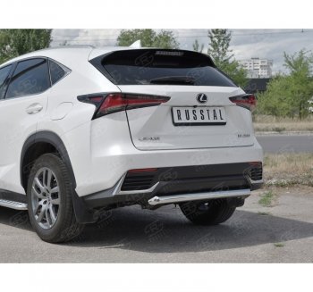 19 849 р. Защита заднего бампера (Ø63 мм, нержавейка) SLITKOFF  Lexus NX300h  Z10 (2014-2017) дорестайлинг  с доставкой в г. Набережные‑Челны. Увеличить фотографию 3