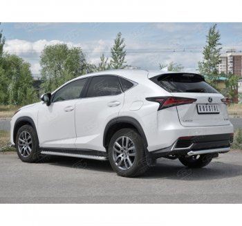 17 899 р. Защита заднего бампера (Ø63 мм, нержавейка) SLITKOFF Lexus NX300h Z10 дорестайлинг (2014-2017)  с доставкой в г. Набережные‑Челны. Увеличить фотографию 1