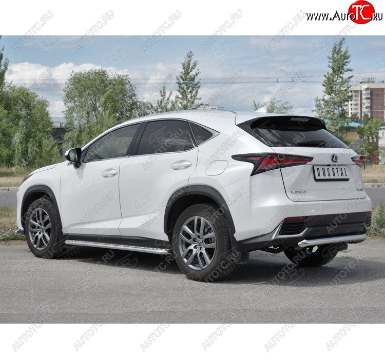 19 849 р. Защита заднего бампера (Ø63 мм, нержавейка) SLITKOFF  Lexus NX300h  Z10 (2014-2017) дорестайлинг  с доставкой в г. Набережные‑Челны