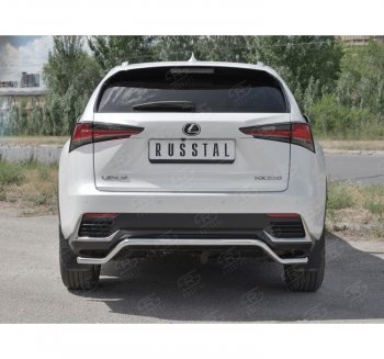 17 749 р. Защита заднего бампера (Ø42 мм волна, нержавейка) SLITKOFF  Lexus NX300h  Z10 (2014-2017) дорестайлинг  с доставкой в г. Набережные‑Челны. Увеличить фотографию 4