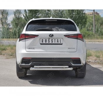 21 849 р. Защита заднего бампера (2 трубы Ø63 и 42 мм, нержавейка) SLITKOFF Lexus NX300h Z10 дорестайлинг (2014-2017)  с доставкой в г. Набережные‑Челны. Увеличить фотографию 4