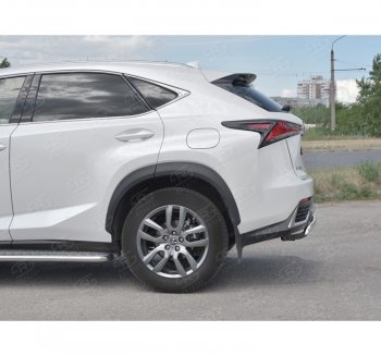 9 649 р. Защита заднего бампера (Ø75х42 мм, нержавейка) Russtal Lexus NX300h Z10 дорестайлинг (2014-2017)  с доставкой в г. Набережные‑Челны. Увеличить фотографию 2