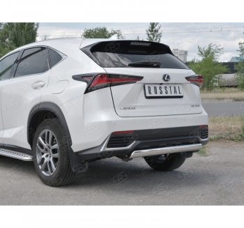 9 649 р. Защита заднего бампера (Ø75х42 мм, нержавейка) Russtal Lexus NX300h Z10 дорестайлинг (2014-2017)  с доставкой в г. Набережные‑Челны. Увеличить фотографию 3