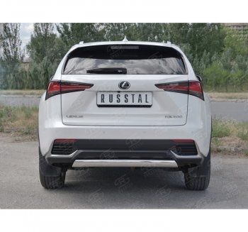 9 649 р. Защита заднего бампера (Ø75х42 мм, нержавейка) Russtal Lexus NX300h Z10 дорестайлинг (2014-2017)  с доставкой в г. Набережные‑Челны. Увеличить фотографию 4