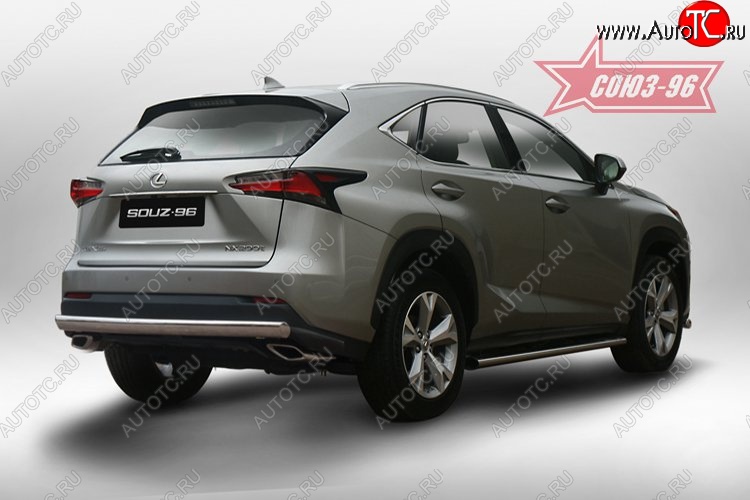 15 434 р. Защита заднего бампера Souz-96 рестайлинг (овал 75х42) Lexus NX200 Z10 дорестайлинг (2014-2017)  с доставкой в г. Набережные‑Челны