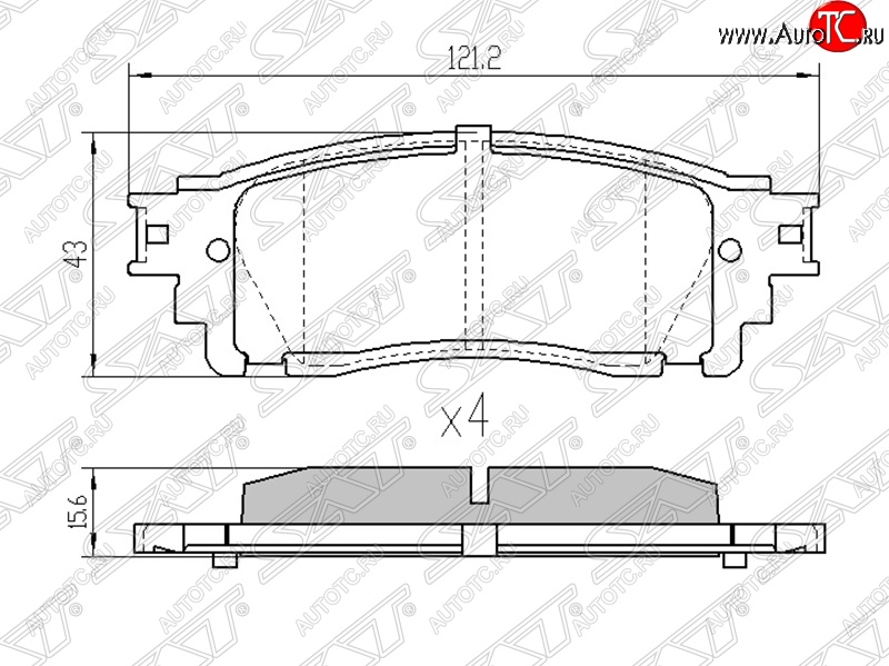 1 269 р. Колодки тормозные SAT (задние) Lexus NX200 Z10 рестайлинг (2017-2021)  с доставкой в г. Набережные‑Челны