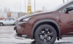 20 849 р. Защита переднего бампера (2 трубыØ63 и 42 мм, нержавейка) SLITKOFF Lexus NX200 Z10 дорестайлинг (2014-2017)  с доставкой в г. Набережные‑Челны. Увеличить фотографию 3