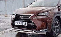 20 849 р. Защита переднего бампера (2 трубыØ63 и 42 мм, нержавейка) SLITKOFF Lexus NX200 Z10 дорестайлинг (2014-2017)  с доставкой в г. Набережные‑Челны. Увеличить фотографию 4