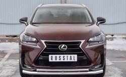 Защита переднего бампера (2 трубыØ63 и 42 мм, нержавейка) SLITKOFF Lexus NX200 Z10 дорестайлинг (2014-2017)