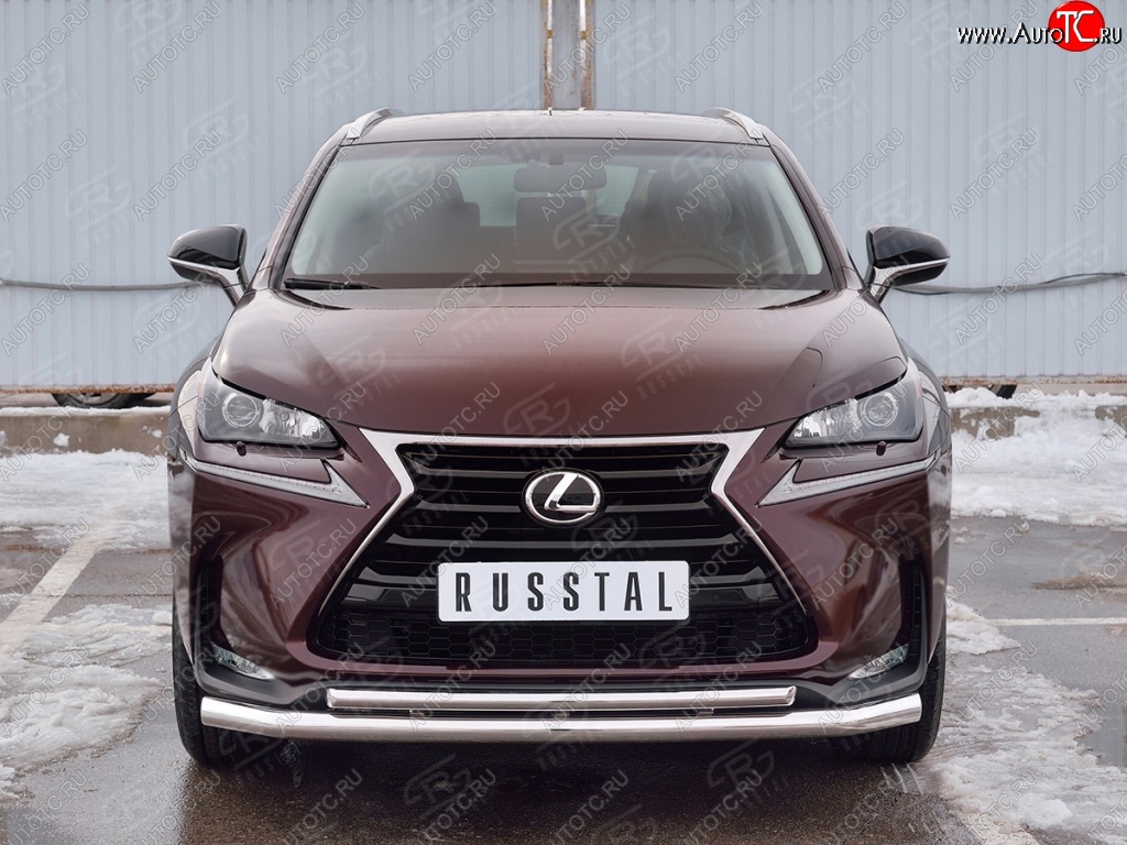 20 849 р. Защита переднего бампера (2 трубыØ63 и 42 мм, нержавейка) SLITKOFF Lexus NX200 Z10 дорестайлинг (2014-2017)  с доставкой в г. Набережные‑Челны