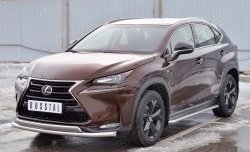 21 349 р. Защита переднего бампера (2 трубыØ63 и 75х42 мм, нержавейка) Russtal Lexus NX200 Z10 дорестайлинг (2014-2017)  с доставкой в г. Набережные‑Челны. Увеличить фотографию 2