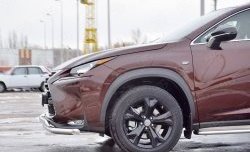 21 349 р. Защита переднего бампера (2 трубыØ63 и 75х42 мм, нержавейка) Russtal Lexus NX200 Z10 дорестайлинг (2014-2017)  с доставкой в г. Набережные‑Челны. Увеличить фотографию 3