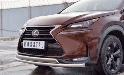 21 349 р. Защита переднего бампера (2 трубыØ63 и 75х42 мм, нержавейка) Russtal Lexus NX200 Z10 дорестайлинг (2014-2017)  с доставкой в г. Набережные‑Челны. Увеличить фотографию 4