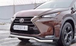 18 799 р. Защита переднего бампера (Ø63 мм волна, нержавейка) SLITKOFF  Lexus NX200  Z10 (2014-2017) дорестайлинг  с доставкой в г. Набережные‑Челны. Увеличить фотографию 4