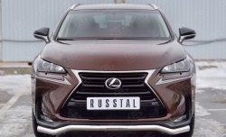 Защита переднего бампера (Ø63 мм волна, нержавейка) SLITKOFF Lexus NX200 Z10 дорестайлинг (2014-2017)