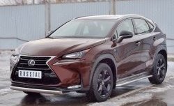 11 249 р. Защита переднего бампера (Ø75х42 мм, нержавейка) Russtal Lexus NX200 Z10 дорестайлинг (2014-2017)  с доставкой в г. Набережные‑Челны. Увеличить фотографию 2