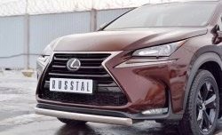 11 249 р. Защита переднего бампера (Ø75х42 мм, нержавейка) Russtal Lexus NX200 Z10 дорестайлинг (2014-2017)  с доставкой в г. Набережные‑Челны. Увеличить фотографию 4