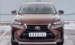 Защита переднего бампера (Ø75х42 мм, нержавейка) Russtal Lexus NX200 Z10 дорестайлинг (2014-2017)