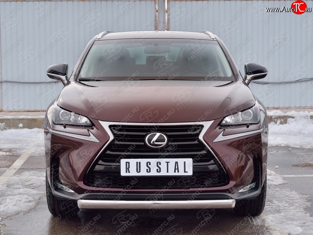 11 249 р. Защита переднего бампера (Ø75х42 мм, нержавейка) Russtal Lexus NX200 Z10 дорестайлинг (2014-2017)  с доставкой в г. Набережные‑Челны