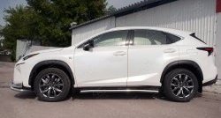 21 599 р. Защита порогов из круглой трубы диаметром 63 мм SLITKOFF  Lexus NX200  Z10 (2014-2017) дорестайлинг  с доставкой в г. Набережные‑Челны. Увеличить фотографию 2