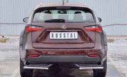 Защита заднего бампера (Ø42 мм уголки, нержавейка) SLITKOFF Lexus (Лексус) NX200 (НХ)  Z10 (2014-2017) Z10 дорестайлинг