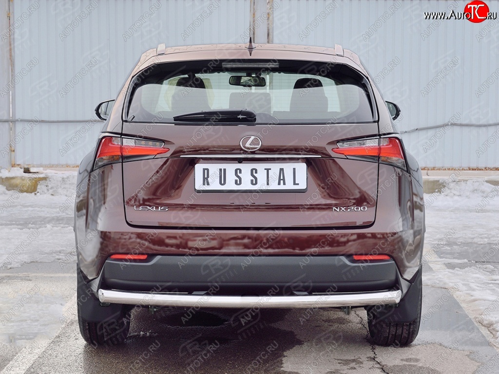 17 999 р. Защита заднего бампера (Ø63 мм, нержавейка) SLITKOFF Lexus NX200 Z10 дорестайлинг (2014-2017)  с доставкой в г. Набережные‑Челны