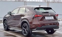 18 499 р. Защита заднего бампера (Ø63 мм уголки, нержавейка) SLITKOFF Lexus NX200 Z10 дорестайлинг (2014-2017)  с доставкой в г. Набережные‑Челны. Увеличить фотографию 2